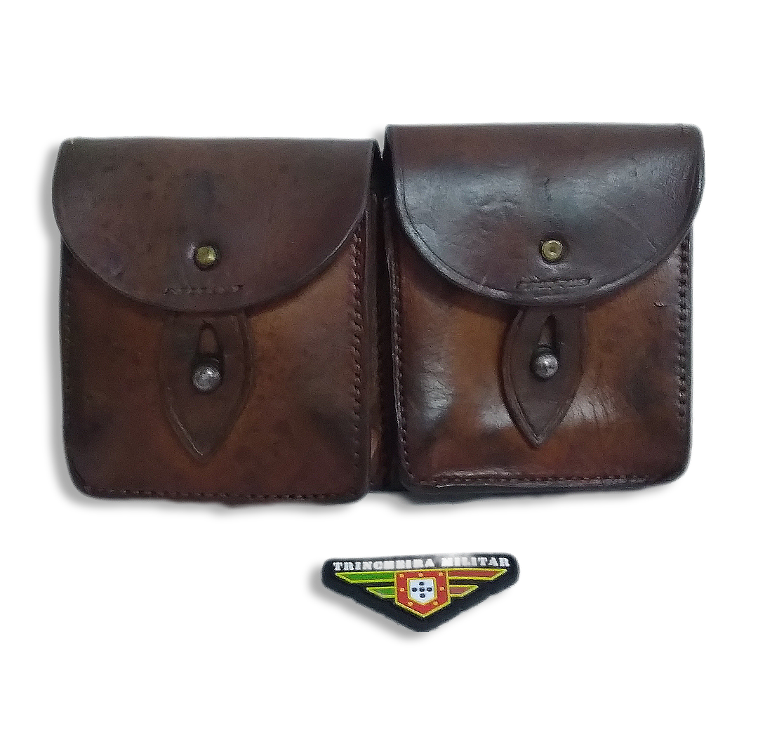 Bolsa em couro MAS 49/56 para carregadores da 2ª Guerra - WWII
