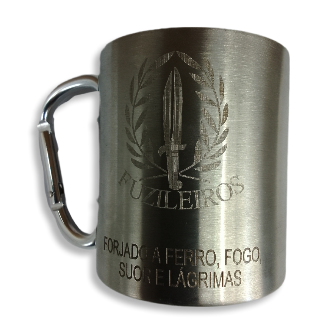 Caneca em alumínio com mosquetão - Fuzileiros