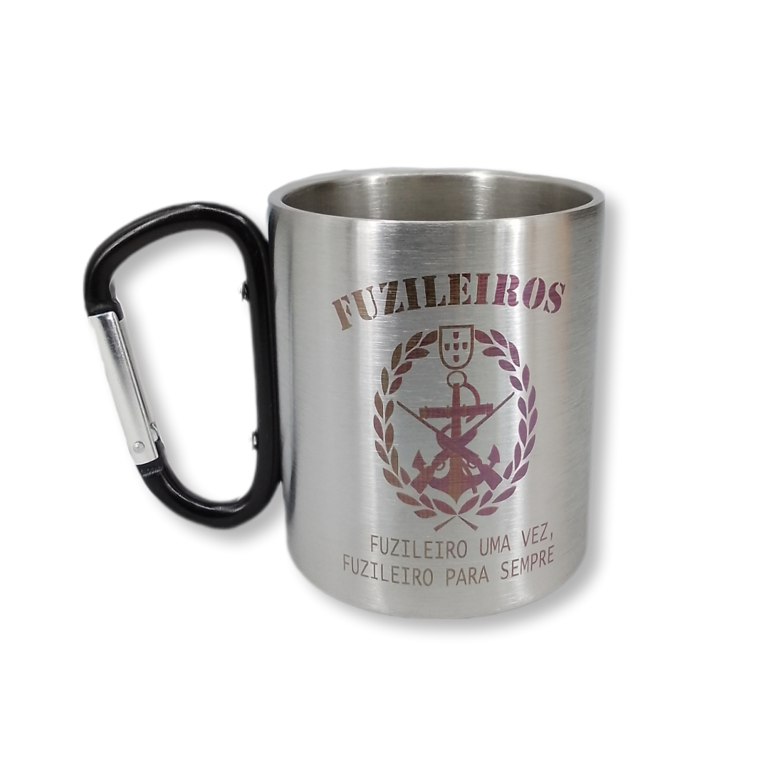 Caneca em alumínio com mosquetão - Fuzileiros