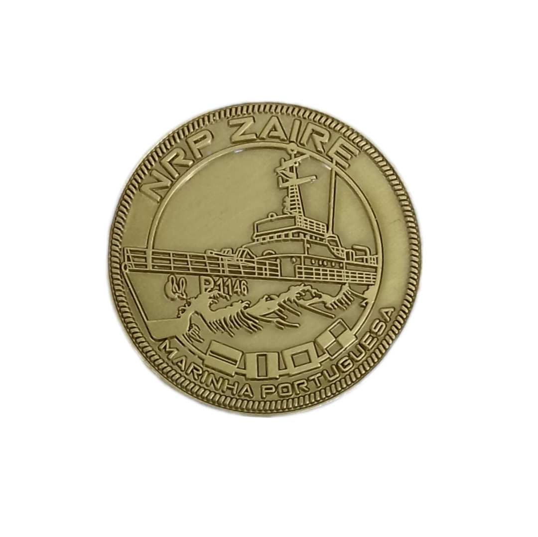 Medalha / moeda do NRP Zaire - P1146 - Missão S. Tomé e Principe