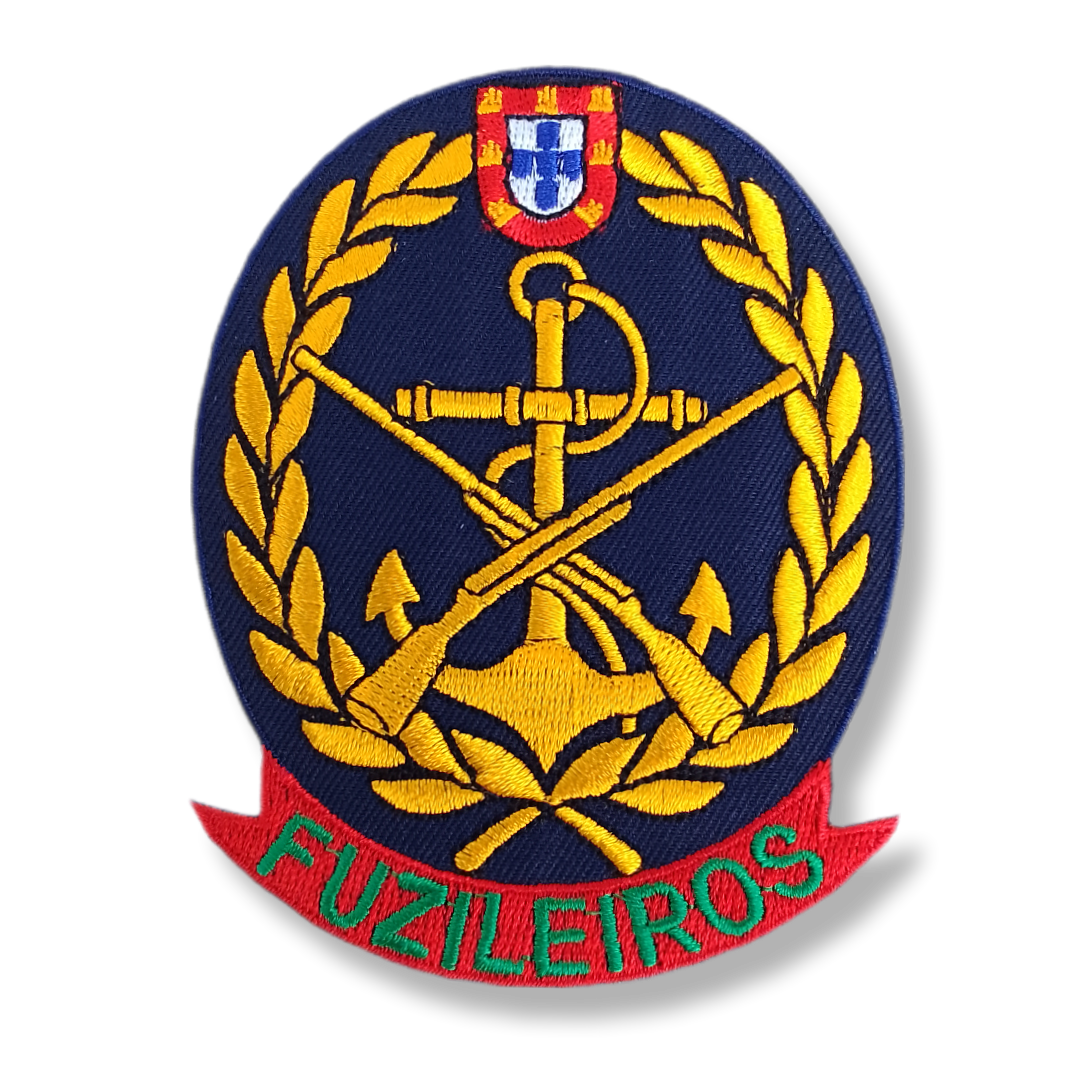 Patch "Fuzileiros" preto com fita vermelha