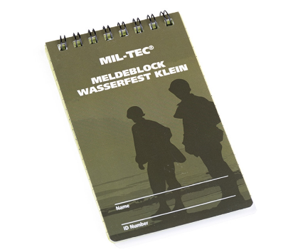 Bloco de apontamentos impermeável pequeno 13 x 7.5cm - Trincheira Militar