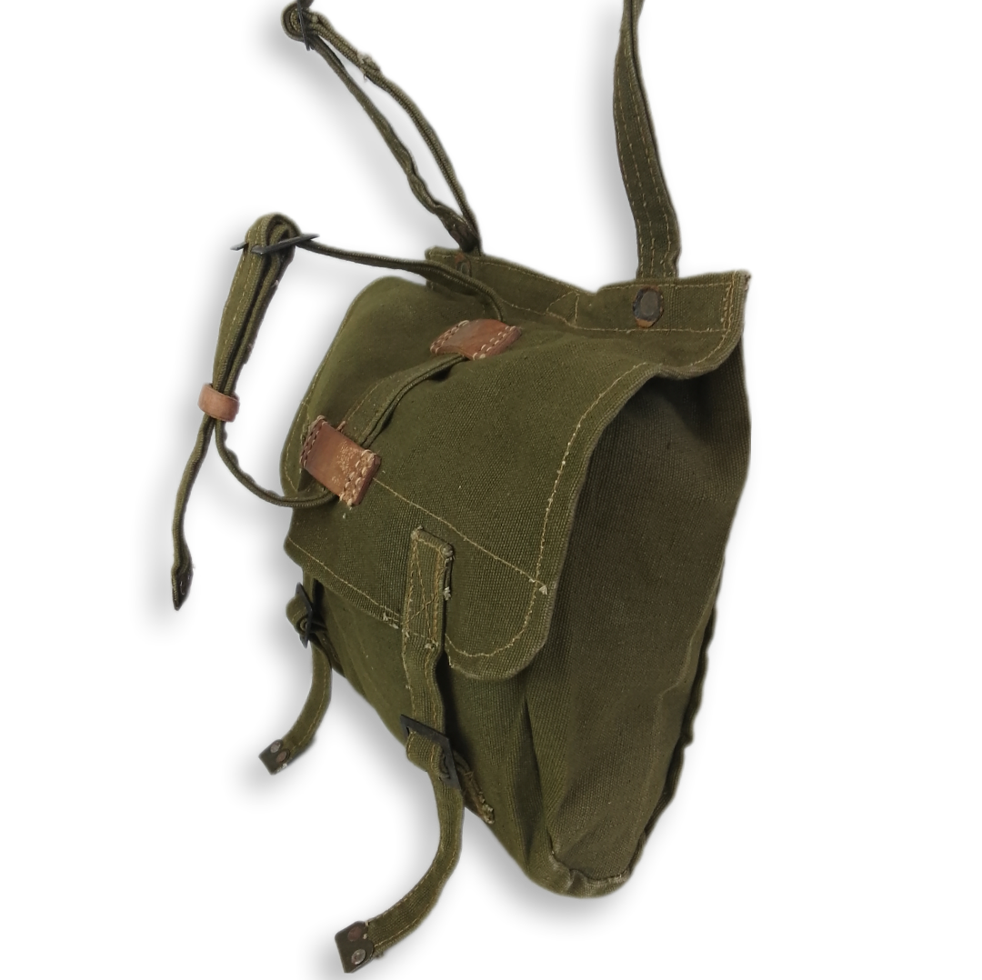 Bolsa de ombro / Musette vintage em canvas / lona