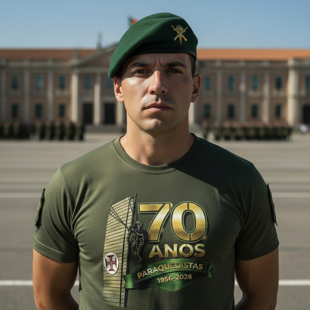 Tshirt estampada 70 anos Paraquedistas