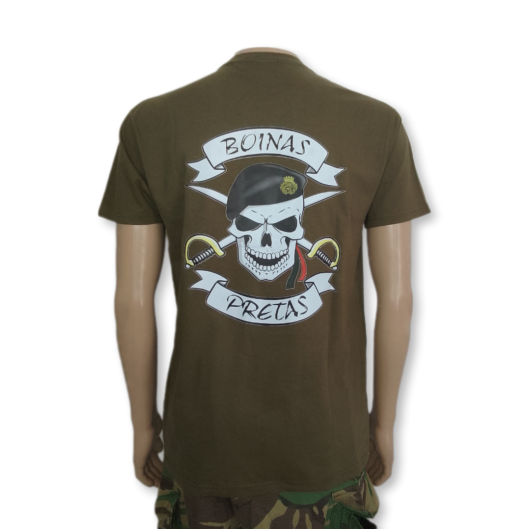 Tshirt Exercito estampada Caveira "Boina Pretas"
