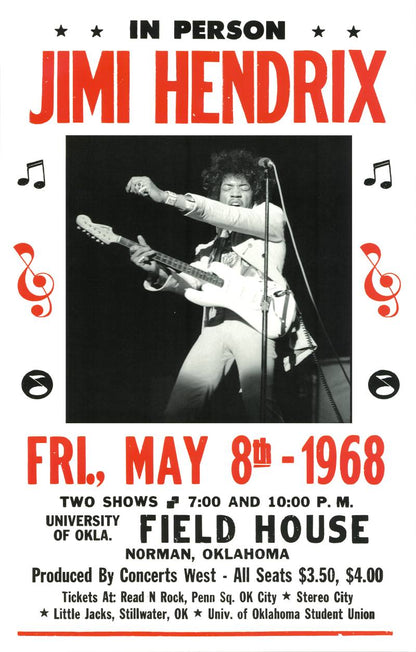 Posters Vintage de concertos de bandas lendárias