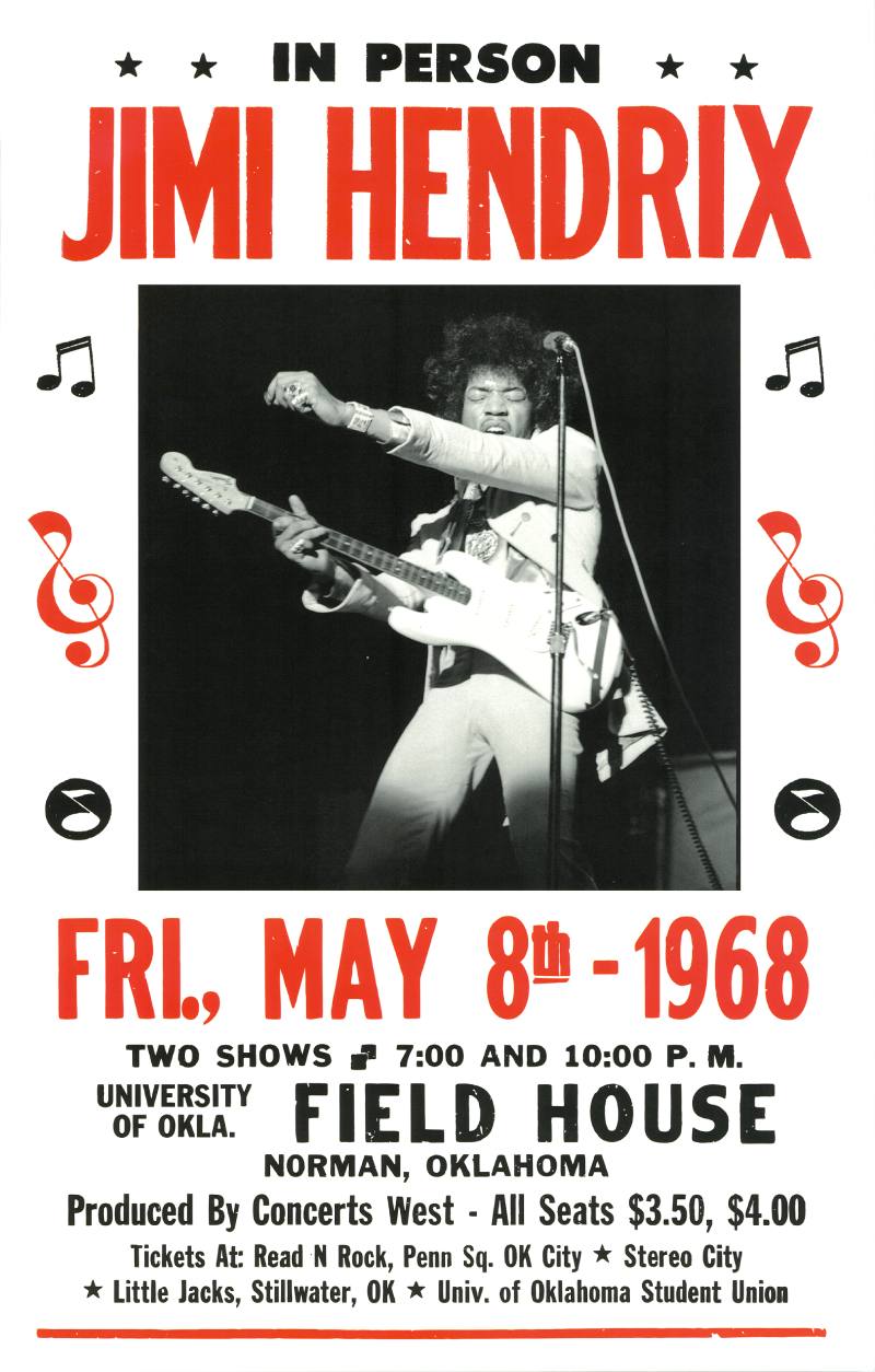 Vintage concert posters of legendary bands