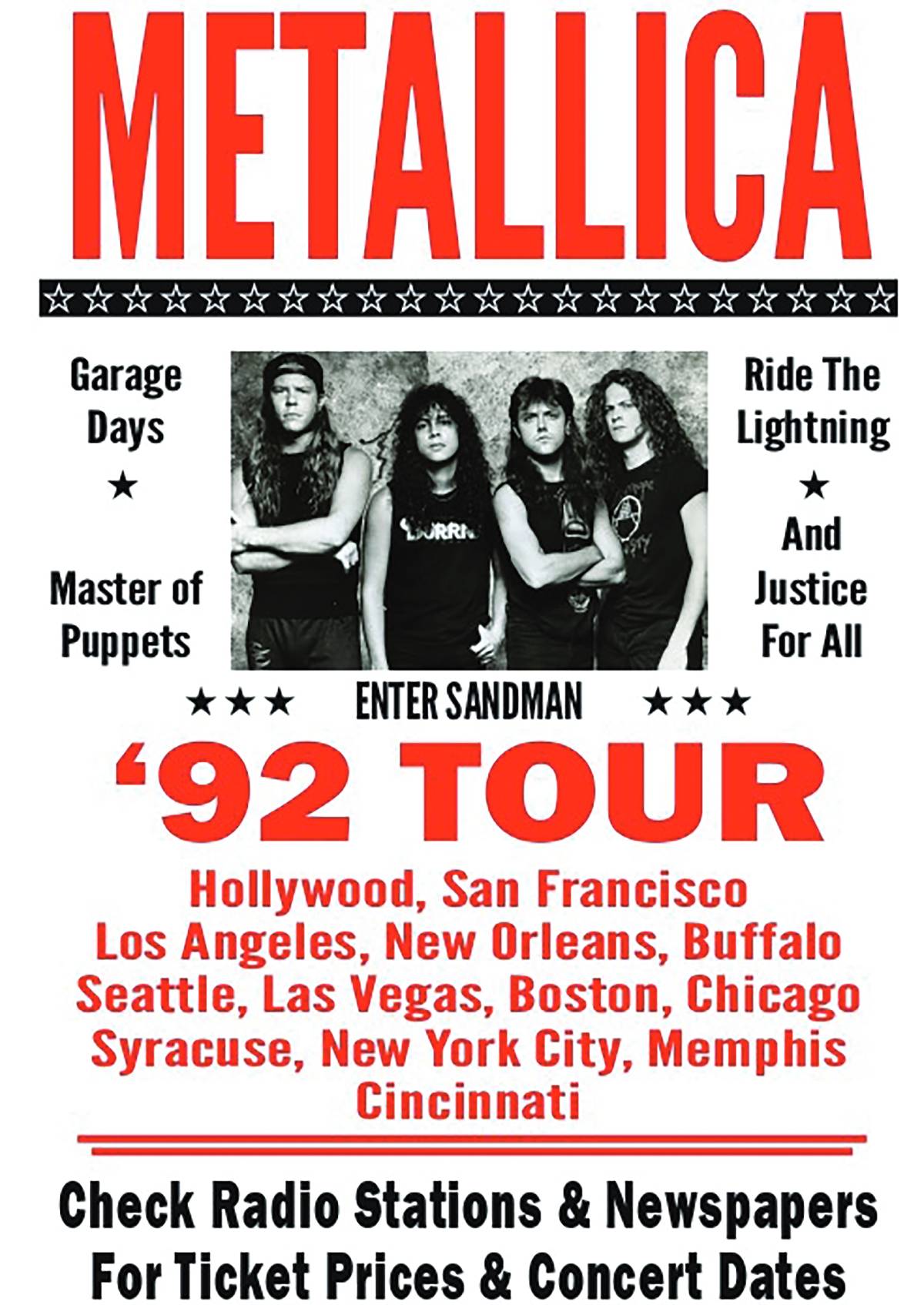 Posters Vintage de concertos de bandas lendárias