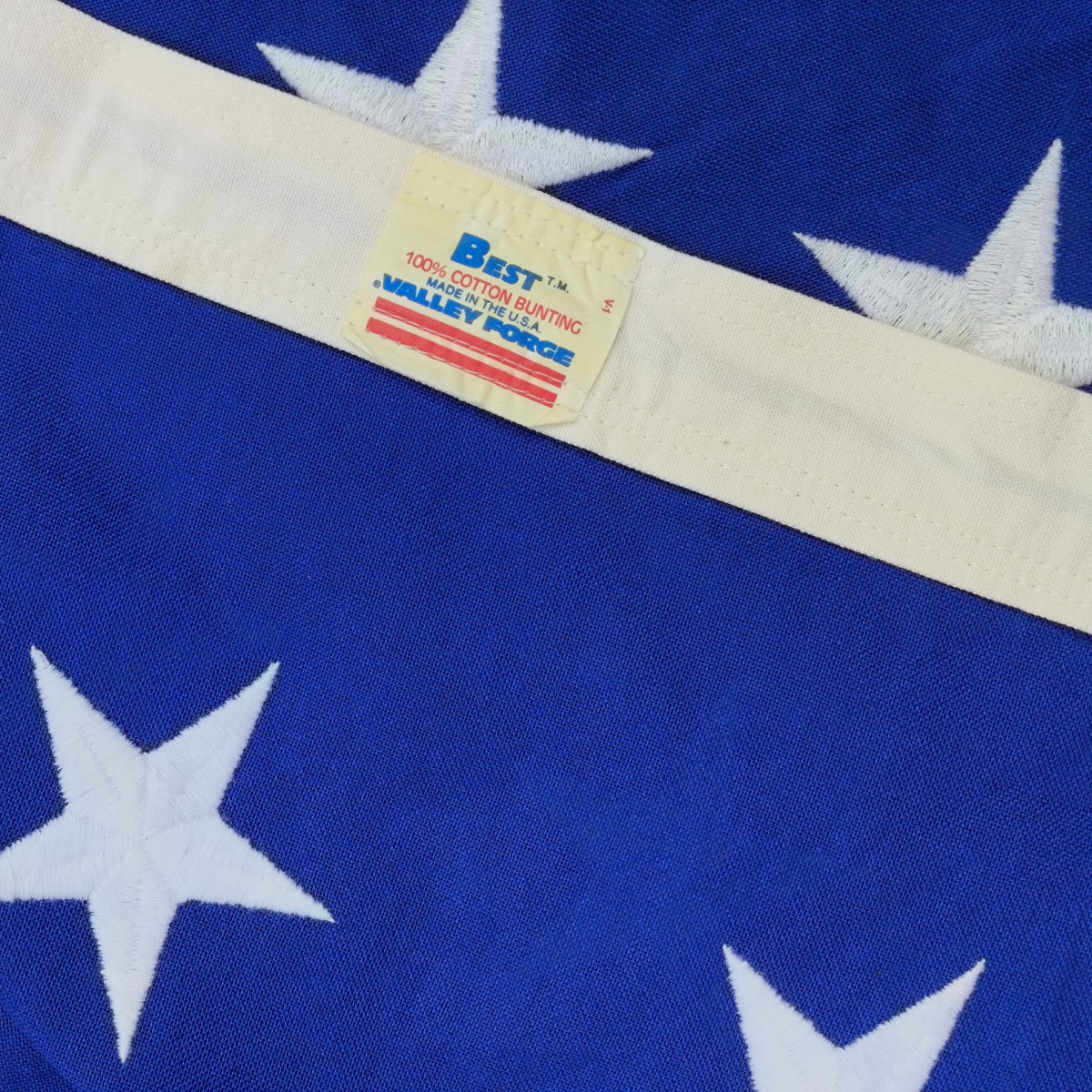 Bandeira USA/EUA 5x9.5 pés (+- 150x290 cm) em algodão com estrelas bordadas