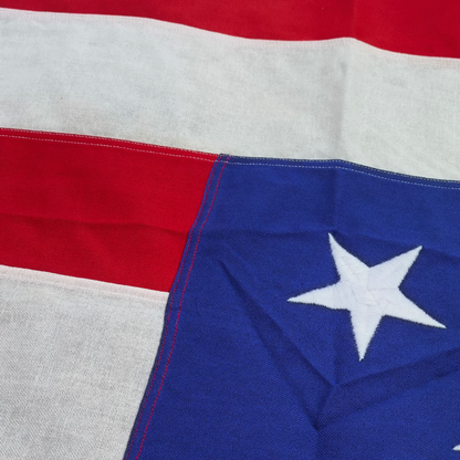 Bandeira USA/EUA 5x9.5 pés (+- 150x290 cm) em algodão com estrelas bordadas