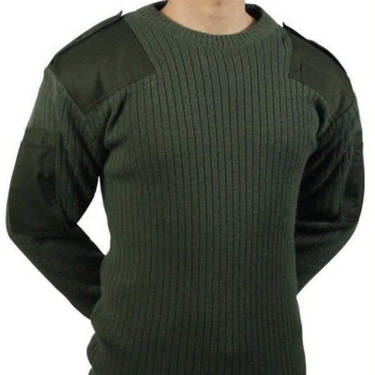 Army green wool sweater