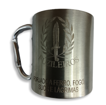 Caneca em alumínio com mosquetão - Fuzileiros