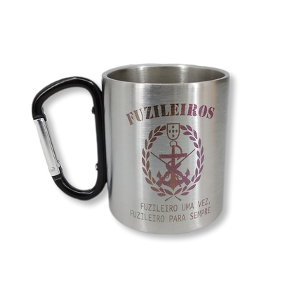 Caneca em alumínio com mosquetão - Fuzileiros