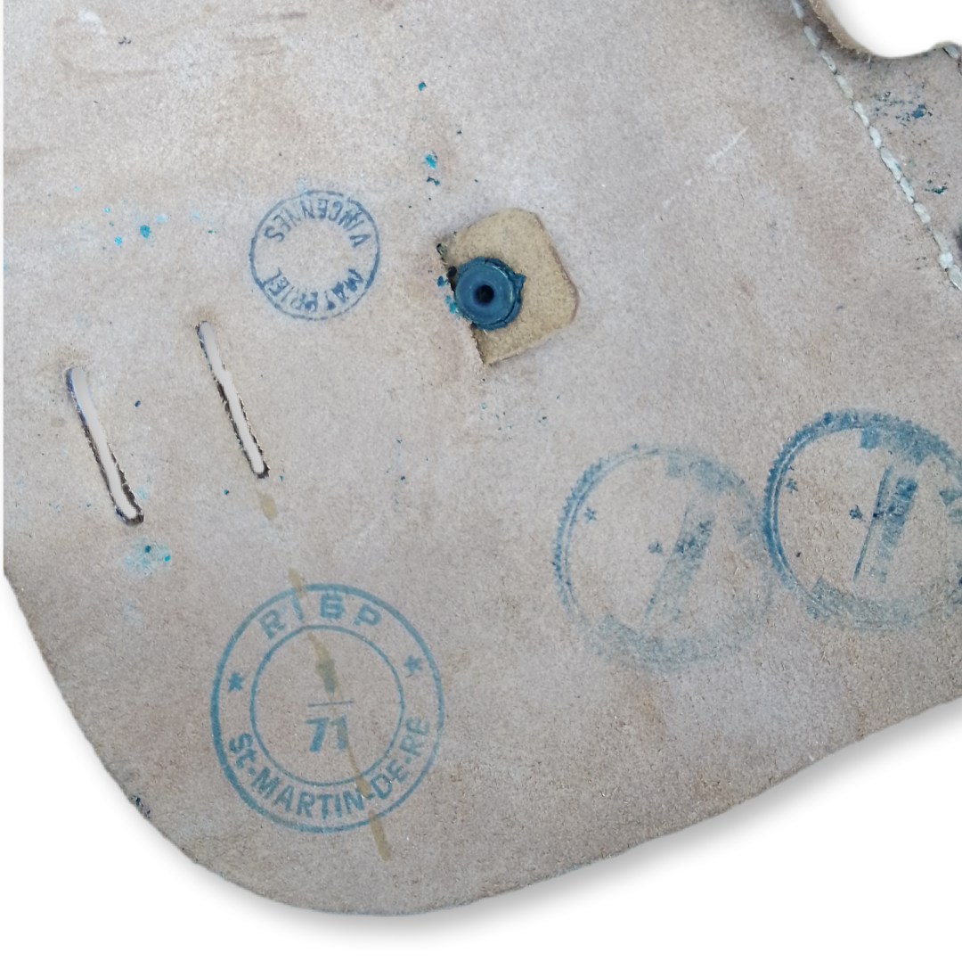 Coldre de couro original para pistola de 9 mm da Legião Estrangeira Francesa carimbos e marcações
