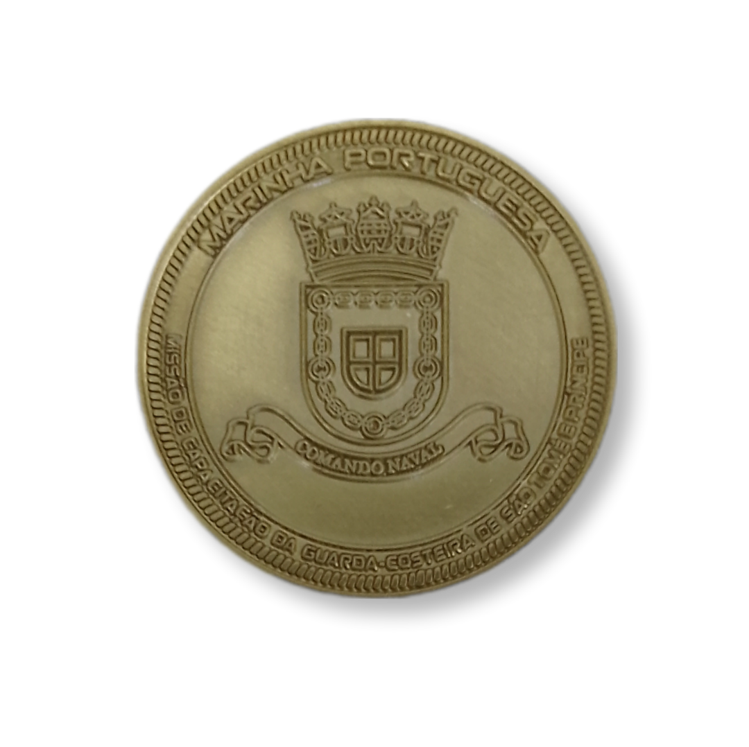 Medalha / moeda do NRP Zaire - P1146 - Missão S. Tomé e Principe