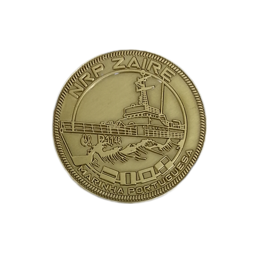 Medalha / moeda do NRP Zaire - P1146 - Missão S. Tomé e Principe