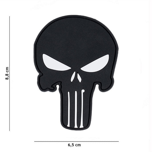 Patch 3D PVC caveira preto