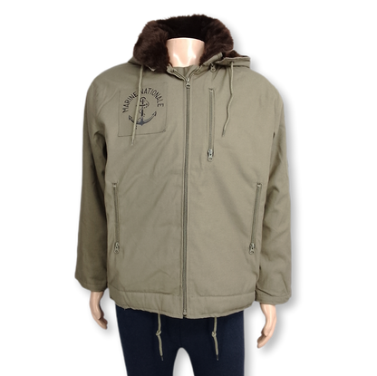 Parka francesa com pêlo interior (caqui)