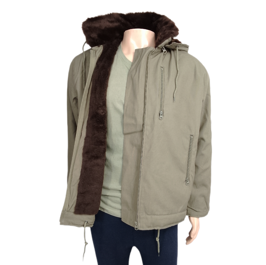 Parka francesa com pêlo interior (caqui)
