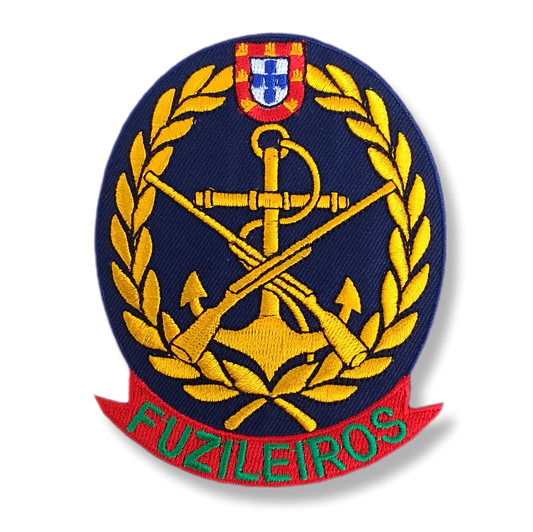 Patch "Fuzileiros" preto com fita vermelha