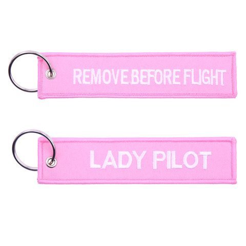 Lady pilot keychain