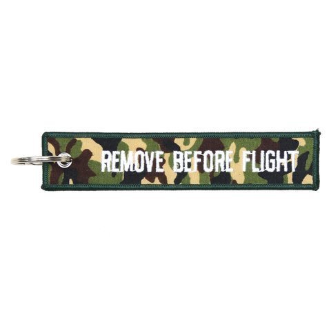 Remove before flight keychain