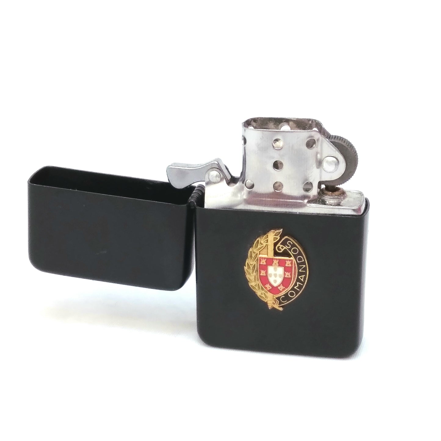 Isqueiro tipo Zippo preto Comandos