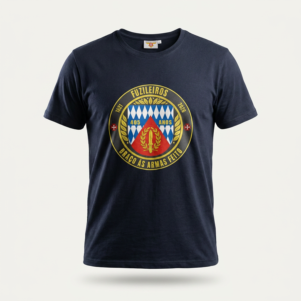 Tshirt estampada comemorativa dos 405 anos dos Fuzileiros