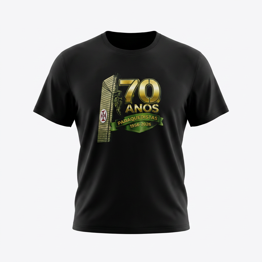 Tshirt estampada 70 anos Paraquedistas