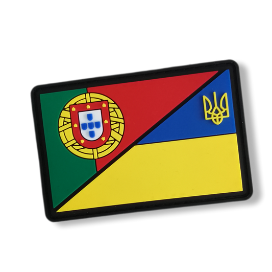 Patch bandeira Portugal / Ucrania em pvc/borracha