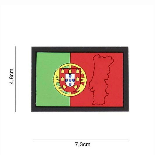 Parche 3D Bandera Portuguesa - 7x5cm (pvc/goma)