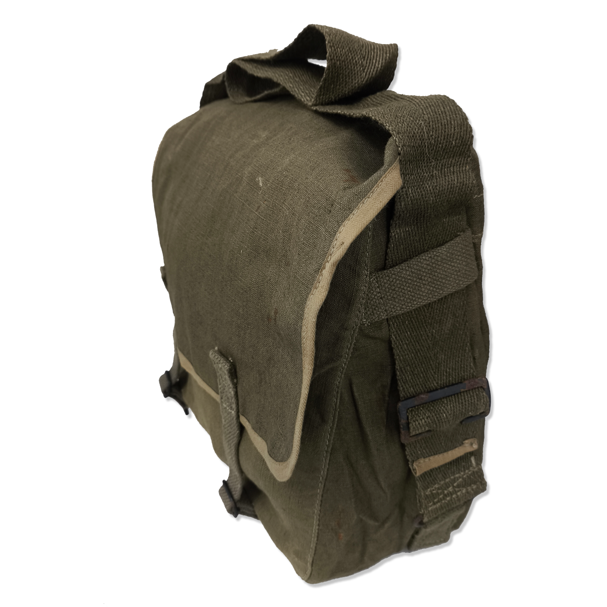 Bolsa / saco de ombro em lona verde - surplus original Exército francês anos 50