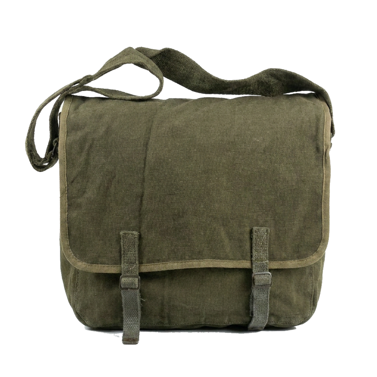 Bolsa / saco de ombro em lona verde - surplus original Exército francês anos 50