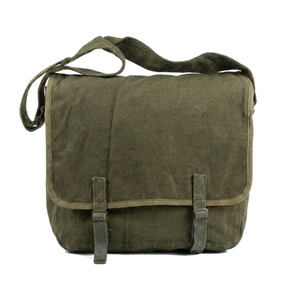 Bolsa / saco de ombro em lona verde - surplus original Exército francês anos 50