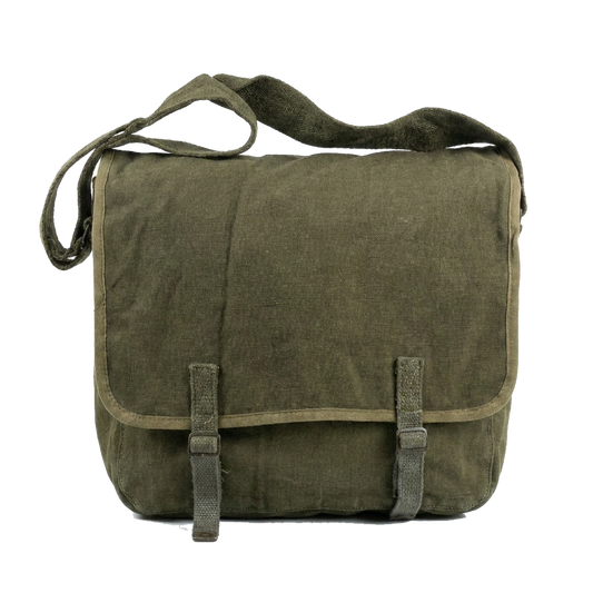 Bolsa / saco de ombro em lona verde - surplus original Exército francês anos 50