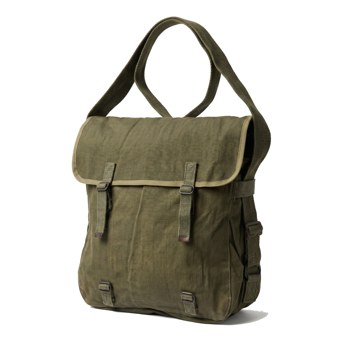 Bolsa / saco de ombro em lona verde - surplus original Exército francês anos 50
