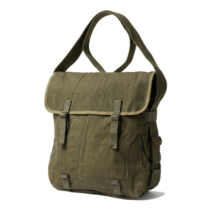 Bolsa / saco de ombro em lona verde - surplus original Exército francês anos 50