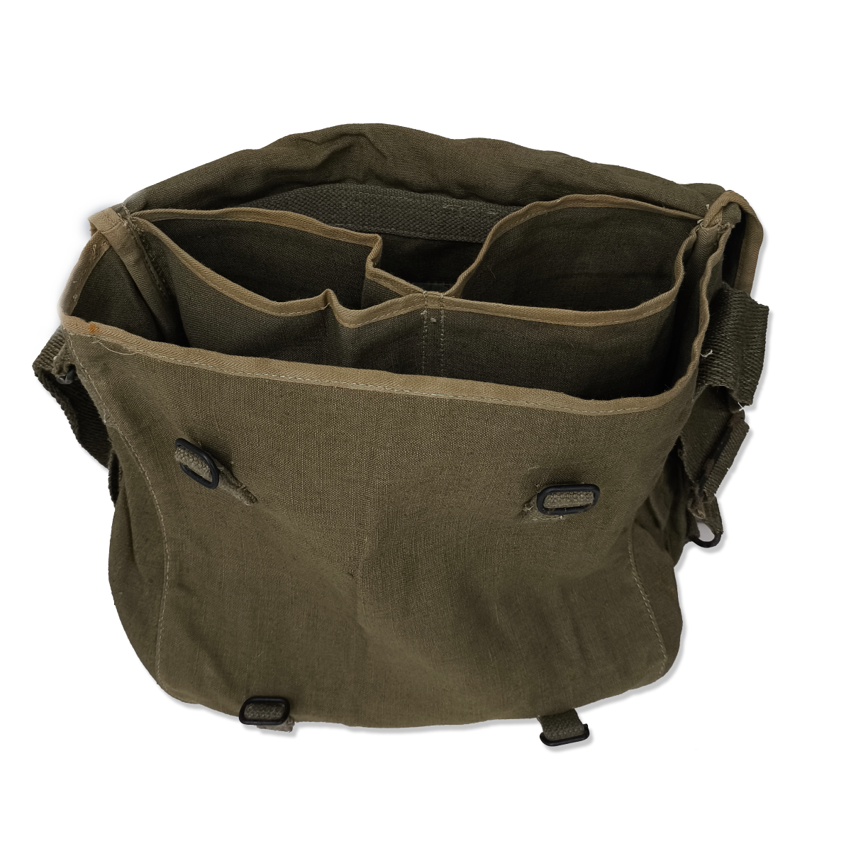 Bolsa / saco de ombro em lona verde - surplus original Exército francês anos 50