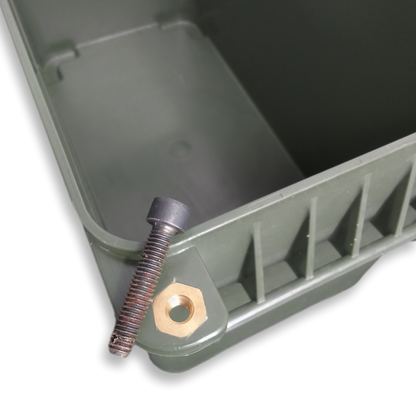 Caixa plastica estanque, tipo cunhete, do Exercito Suíço