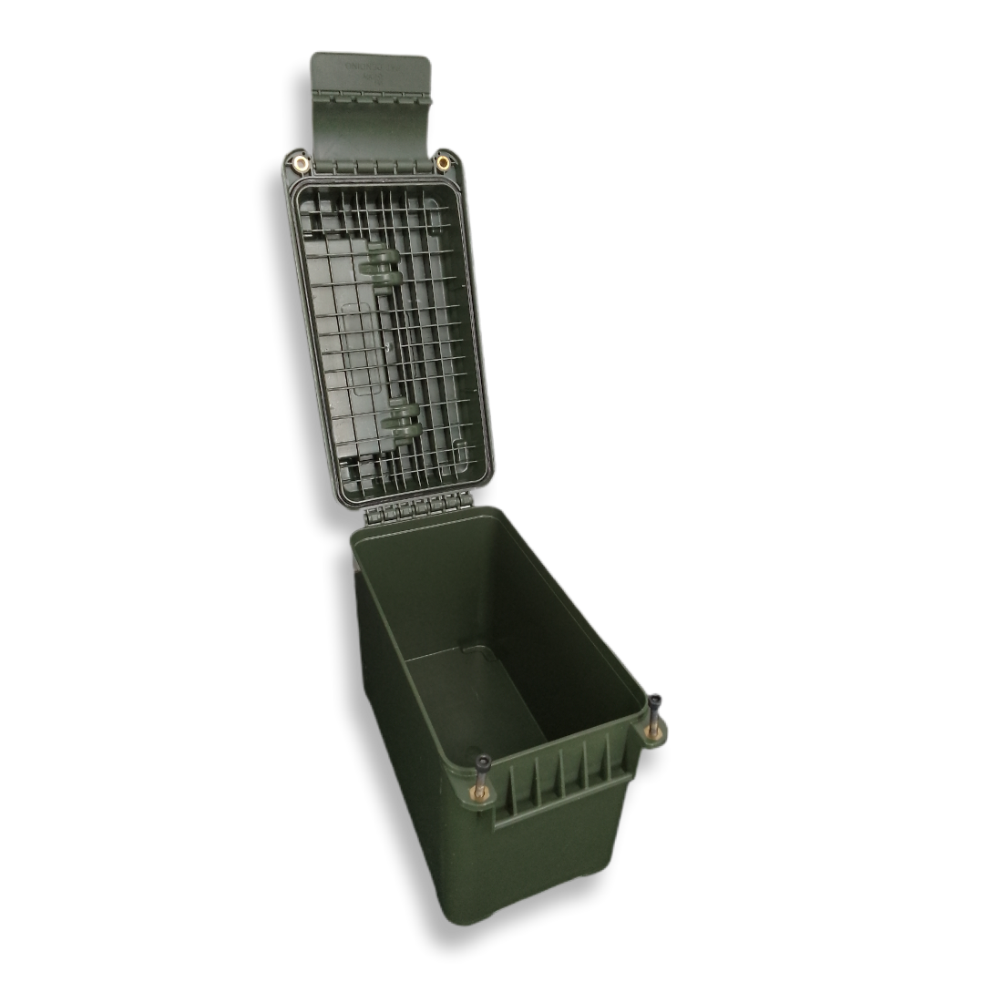 Caixa plastica estanque, tipo cunhete, do Exercito Suíço