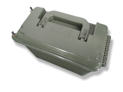 Caixa plastica estanque, tipo cunhete, do Exercito Suíço