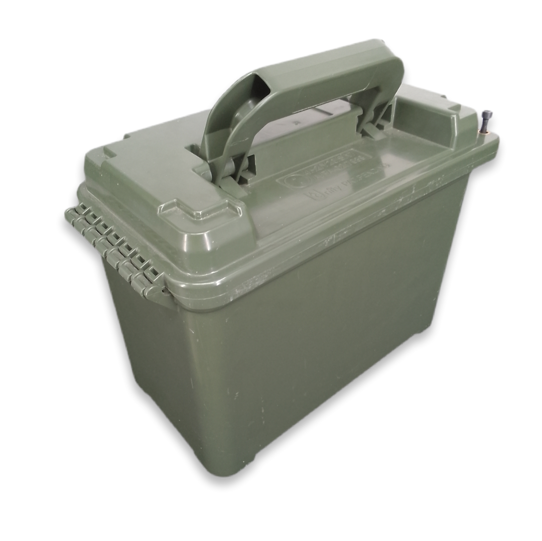 Caixa plastica estanque, tipo cunhete, do Exercito Suíço