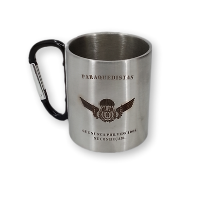Caneca com mosquetão Paraquedista