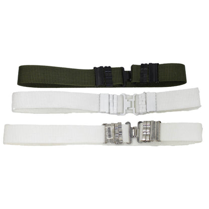 Canvas belt with metal buckle and loops