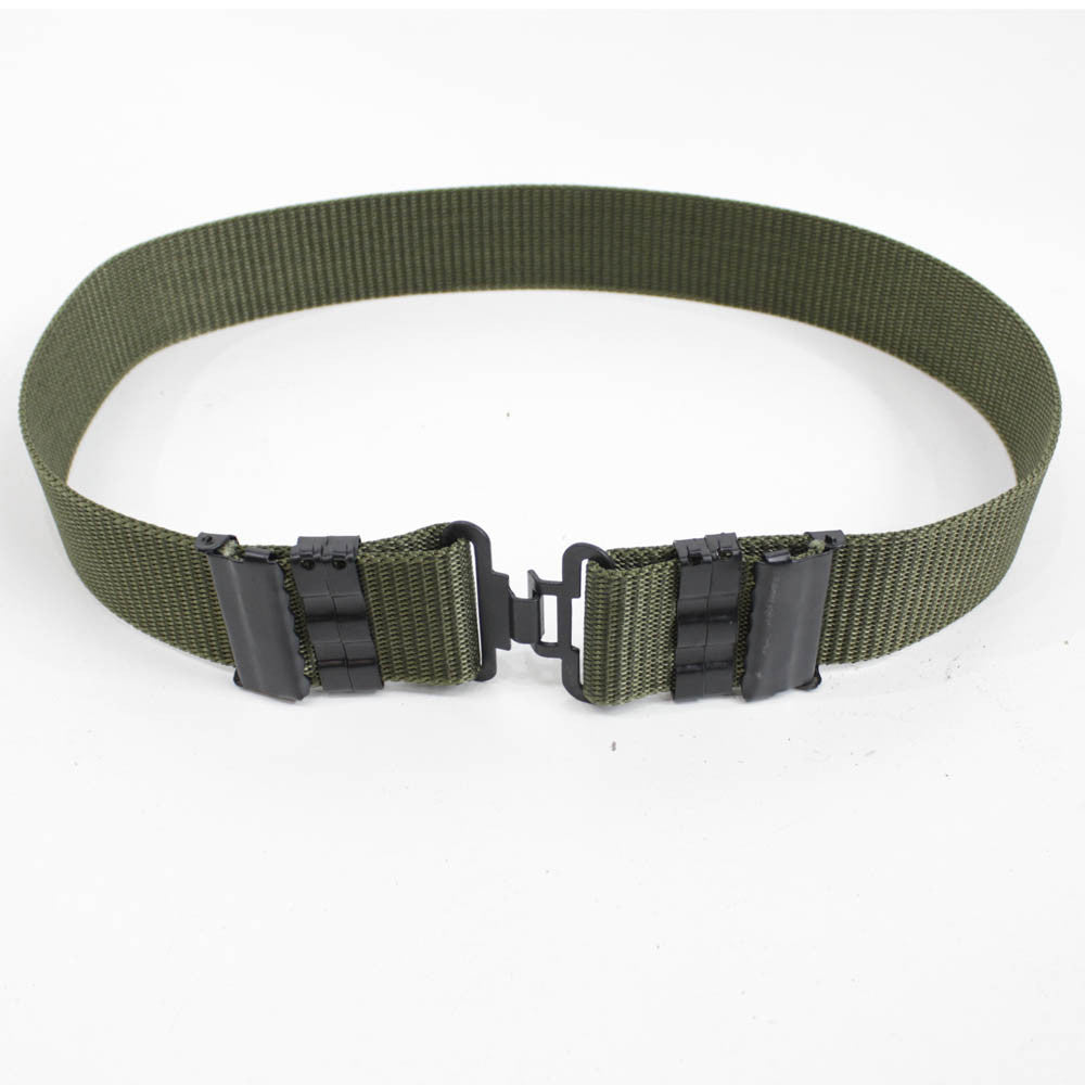 Canvas belt with metal buckle and loops