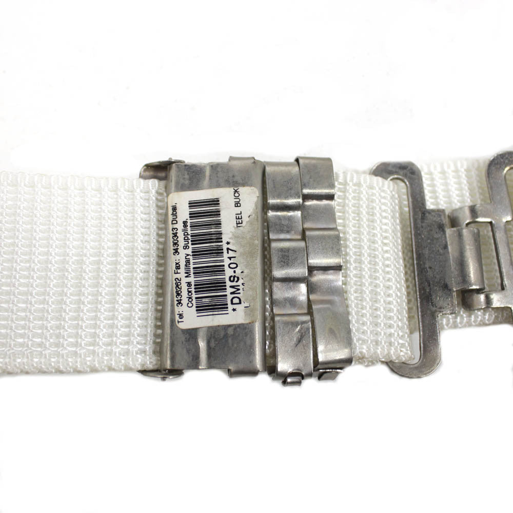 Canvas belt with metal buckle and loops