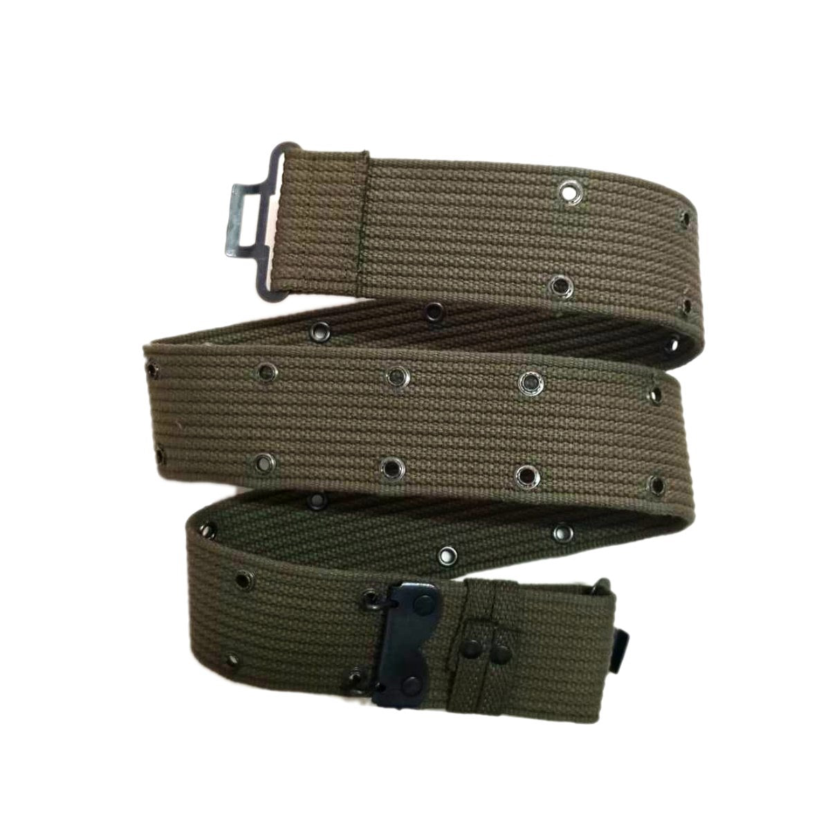 Military canvas belt with 2 holes