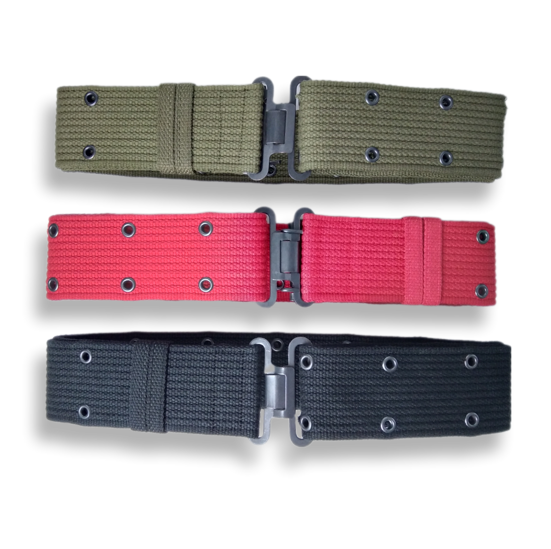 Military canvas belt with 2 holes