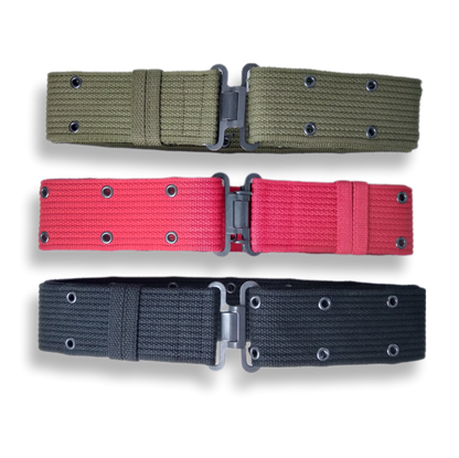 Military canvas belt with 2 holes