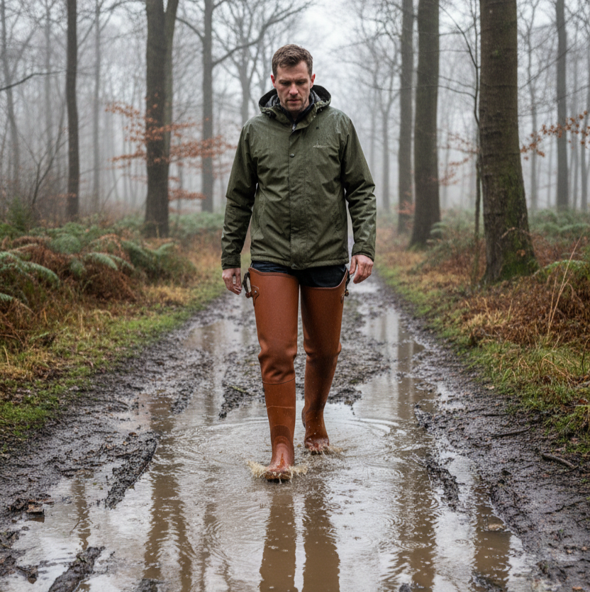Botas de borracha de cano alto